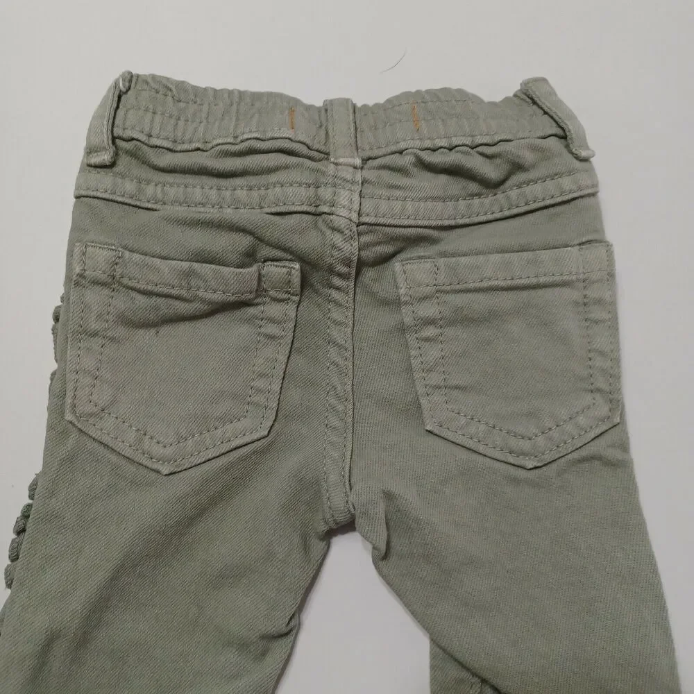 Gymboree Baby Toddler Girls 0-3M Skinny Leg Jeans Green‎ Stretch Pockets Denim